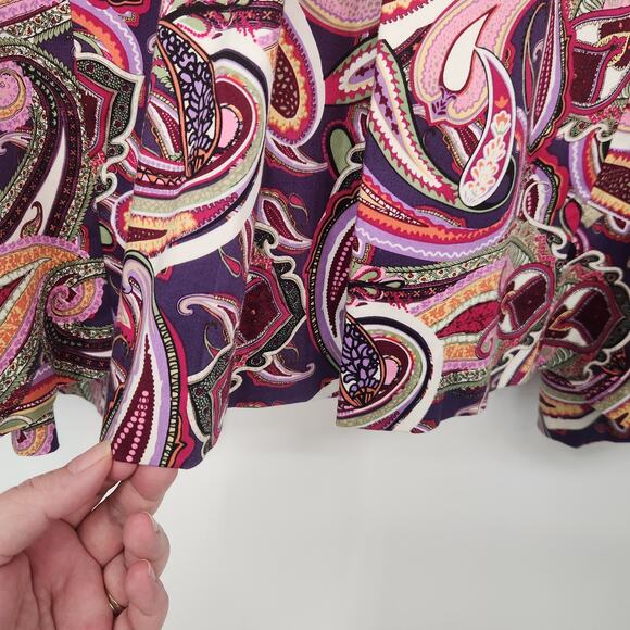 C.J. Banks Purple Pink Paisley Cropped One-Button Swing Jacket Women's Plus 2X - Picture 11 of 11